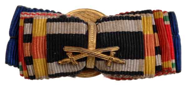 WW1 German 6 Ribbon Iron Cross Buttonaire