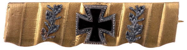 Gold Tie Pin with Silver Oakleaves