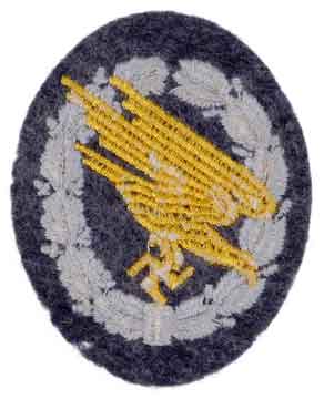 Cloth Paratrooper Badge - back