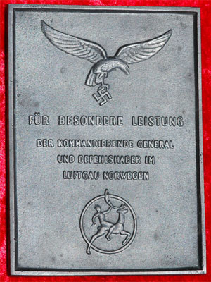 Luftwaffe Honor Plaque for Norway