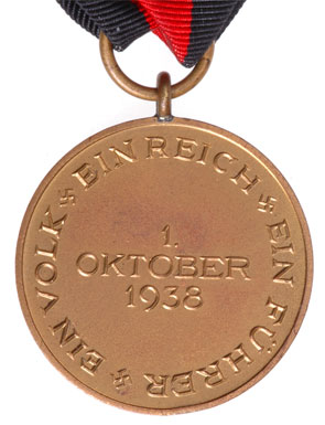 Sudetenland Medal Oct 1 1938