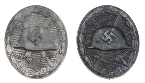 Silver and Black Wound Badges