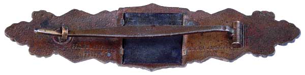 Bronze Close Combat Clasp - back