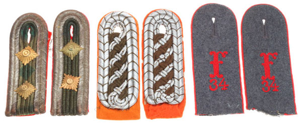 3 Pairs of Shoulder Boards