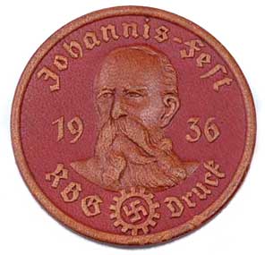 1936 DAF Johannis Gutenberg Festival Badge
