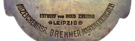 Entwurf von Hans Zeissig Leipzig, Brehmer Abzeichenfabr. Marknuekirchen