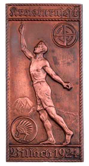 1924 Villach Gymnastic Festival Badge - front