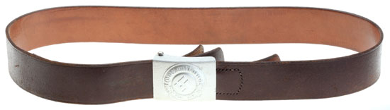 Police EM Buckle & Leather Belt