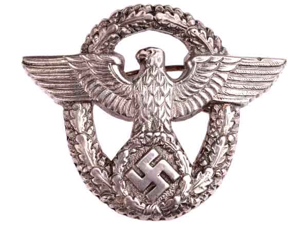 Solid Silver Police Officer Hat Eagle