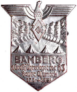 1939 Bamberg - 1st HJ High Leader Camp Badge