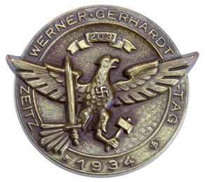 Werner Gerhardt Martyr Day Badge Zeitz 1934