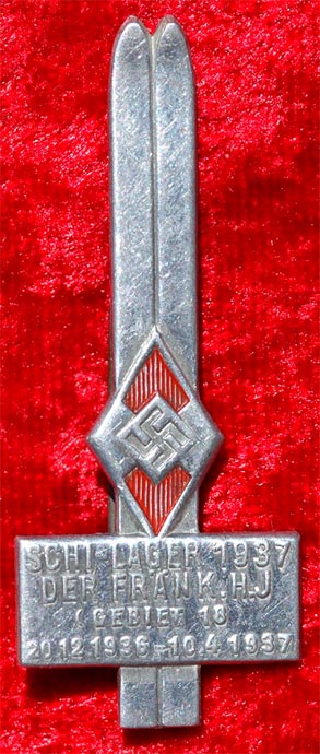 1937 Franken HJ Gebiet 18 Ski Camp Badge