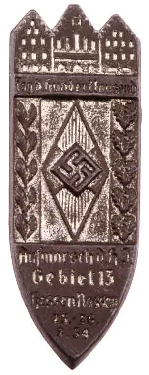 HJ Gebiet 13 Hessen-Nassau Parade Badge