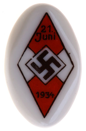 HJ Porcelain Badge - June 21, 1934