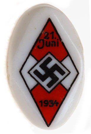 HJ Porcelain Badge - June 21, 1934