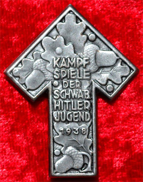 1938 Schwabian HJ War Games Badge