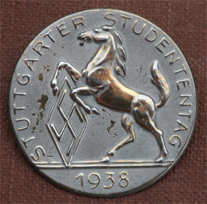 Hitler Youth Students Association Day Badge Stuttgart 1938