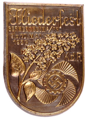 1936 KDF Germersheim am Rhein Lilac Festival Badge