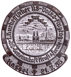 KdF 1st Kurhessen NS Volks-flugtag Badge Kassel - July 21, 1935