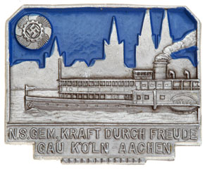 N.S. Gem. KDF Gau Koln-Aachen Rhine River Boat Badge