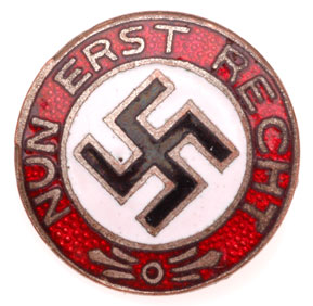 Early NSDAP Supporter Motto Pin Nun Erst Recht