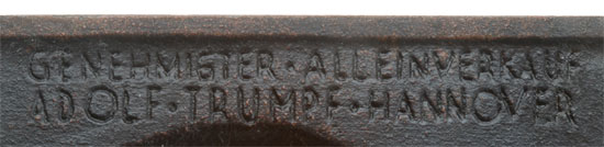 Genehmigter Alleinverkauf Adolf Trumpf Hannover 