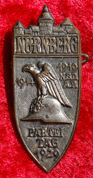 1929 NSDAP Nurnberg Reichs Party Day Badge