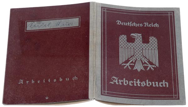 NSDAP Arbeitsbuch - Type 1 Work Book for a medical orderly