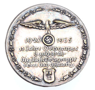 NSDAP 15 year Ortsgruppe Landshut The Oldest Ortsgruppe 1st Gau Bavaria-Austria, 1920-1935