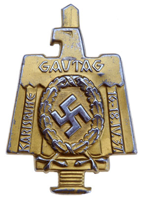 NSDAP Gautag Badge Karlsruhe April 16-18 1937