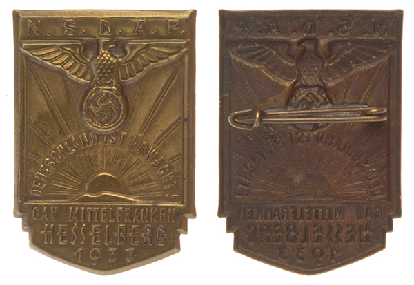 NSDAP Gautag Mittelfranken Badge
Hesselberg 1933