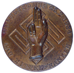 1934 Gau Mittelfranken - Faithful Swearing Badge