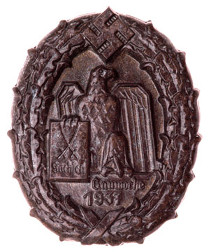 1937 Saxony Gau Week Badge