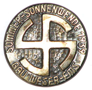 Gau Weser-Ems Summer Solstice Badge June 1939