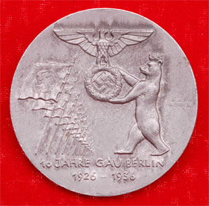 10 Year Gau Day Anniversary Badge Berlin 1926-36