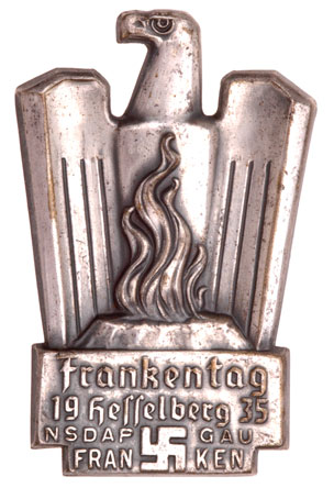NSDAP Gau Frankentag Summer Solstice Badge Hesselberg June 1935