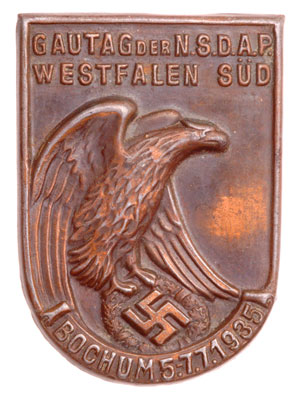Gautag NSDAP Westfalen Sud Badge Bochum July 5-7, 1935