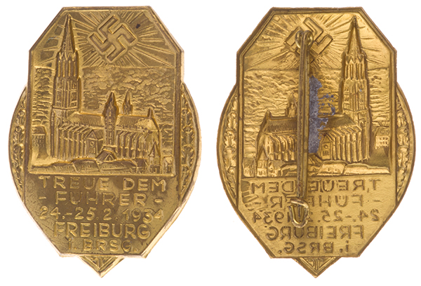 1934 Freiburg Loyalty To The Führer Badge