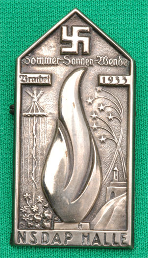 NSDAP Halle Summer Solstice Badge June 23 1933