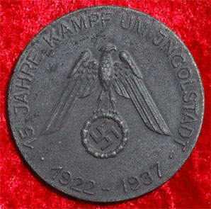 15 Year NSDAP Anniversary Badge Ingolstadt 1922-37