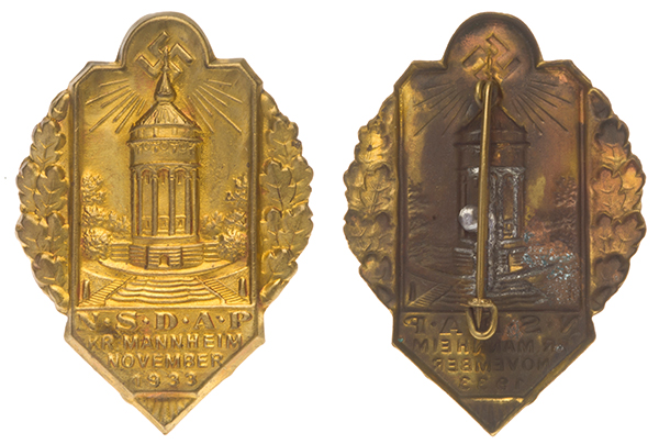 1933 NSDAP Kreistag Mannheim Badge