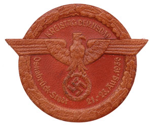 NSDAP Kreistag Badge Osnabruck - Aug 21-23, 1936