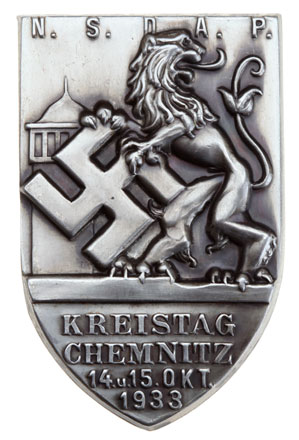 NSDAP Kreistag Badge Chemnitz Oct. 14-15, 1933