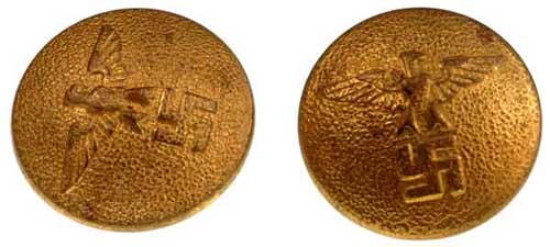 2 NSDAP Political Leader Tunic Buttons - Assmann
