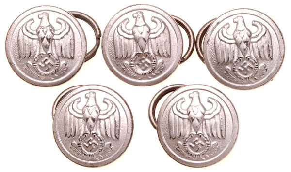 5 Silver Government Official Buttons