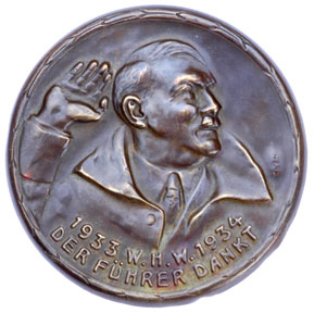 WHW 1933-34 Fuhrer Dankt Bronze Badge