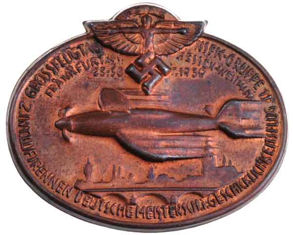 1939 NSFK Gruppe 11 Great Flight Day Badge - Frankfurt a.m. Hessen-Nassau