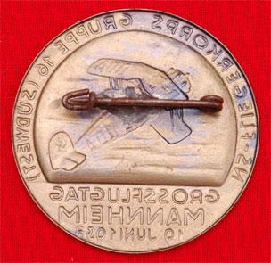 NSFK Gruppe 16 Great Flight Day Badge Mannheim - June 19, 1938