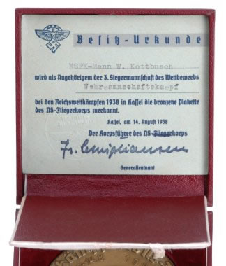 NSFK award certificate