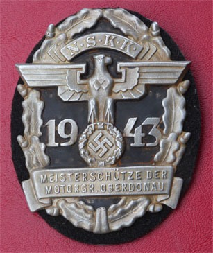 NSKK 1943 Security Master Badge for Motor Group Oberdonau